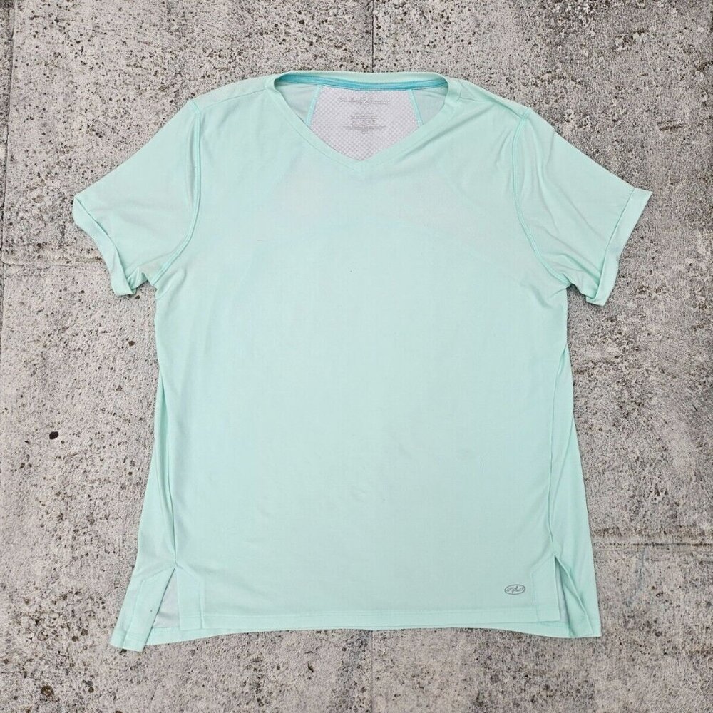 NYL Sports Women Tee V Neck Top Short Sleep Athletic Wear Size XL